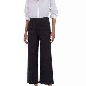 Kut from the Kloth Topaz High Rise Wide Leg Pants Black Sz 10